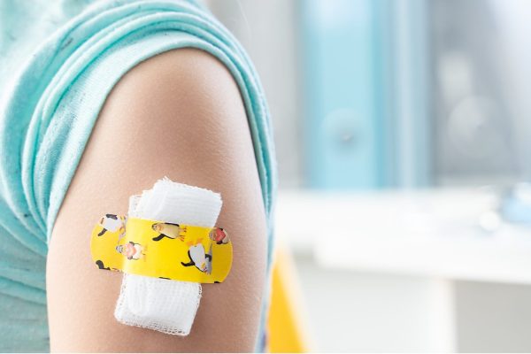 Vaccination,Of,Little,Girl,In,Doctor's,Office.kids,Funny,Adhesive,Plaster,gauze